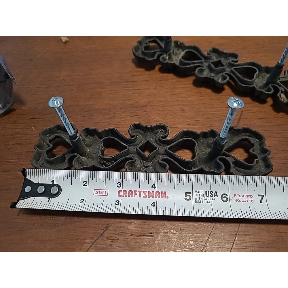 SET‎ OF 2 Intricate Scroll Drawer Pulls Black And Gold 4.5